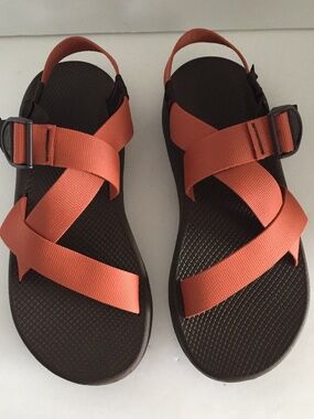 Chaco Mega Z Cloud Sandals Mens 13 Brown Orange Hiking Sport JCH107225 EUC